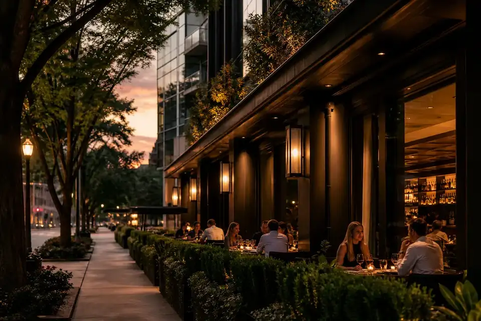 An elegant restaurant terrace for a sugar date in Buckhead Atlanta