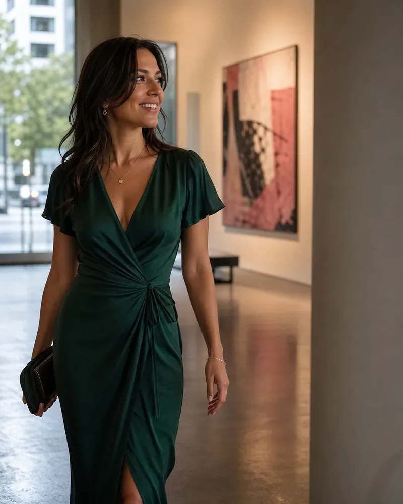 A stylish sugar baby visiting a Midtown Atlanta gallery